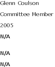 Glenn Coulson 

Committee Member

2005

N/A


N/A

N/A